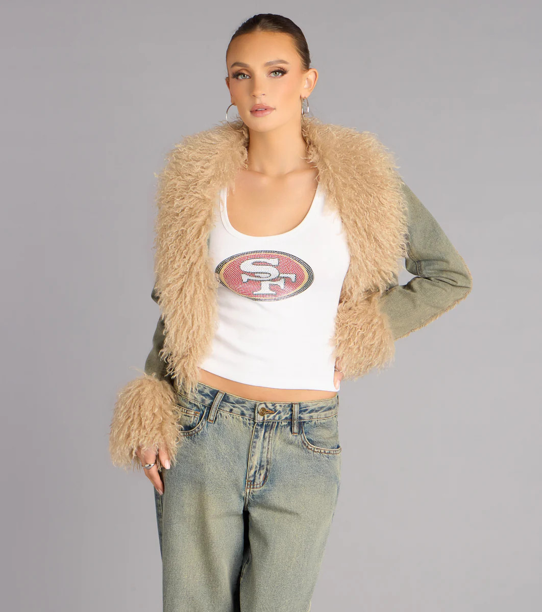 Ultra Game NFL San Francisco 49ers Rhinestone Tank Top | Windsor Stores