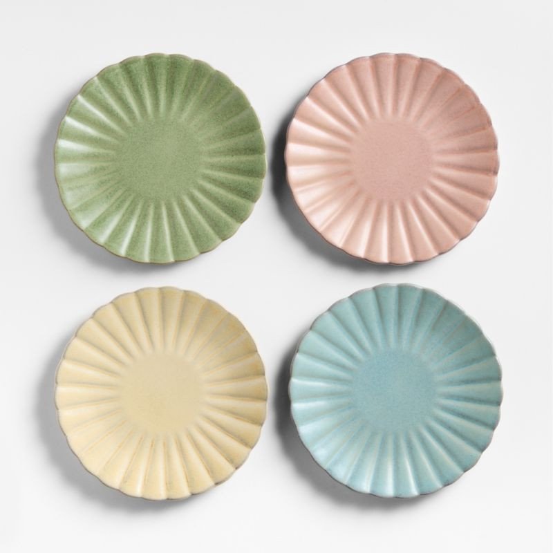 Cielo Scalloped Terracotta Salad Plates Set of 4 + Reviews | Crate & Barrel | Crate & Barrel