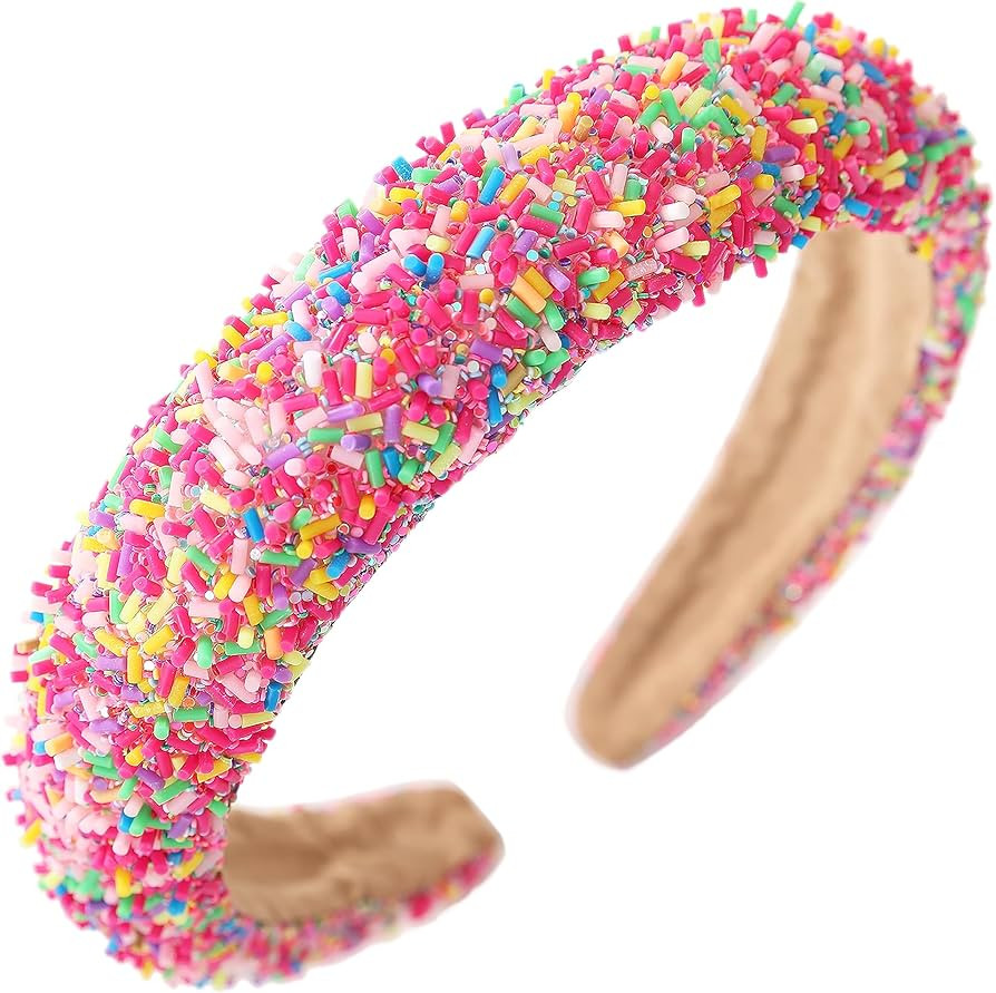 Somlatrecy Women Color Block Headband Sprinkles Decor Hairbands Wide Fashion Hair Hoops Thick Pad... | Amazon (US)