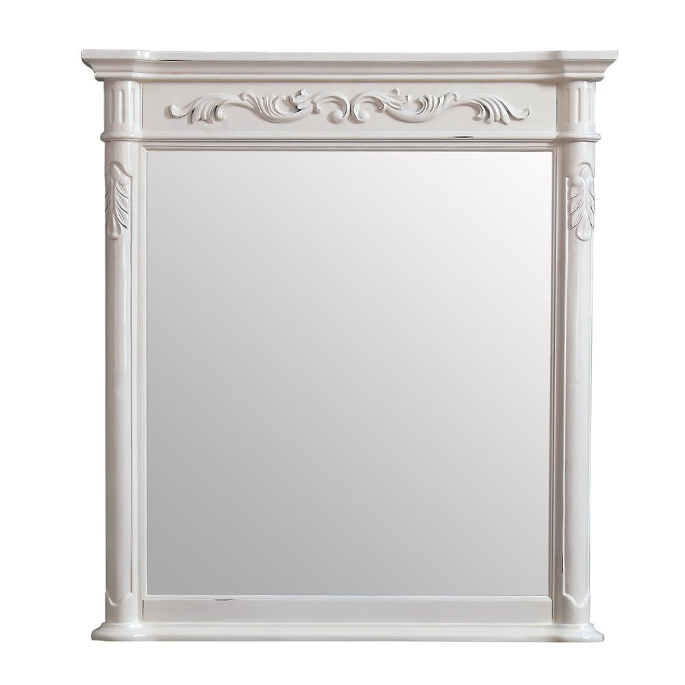 Avanity Provence 36 in. W x 40 in. H Framed Rectangular Bathroom Vanity Mirror in Antique White | The Home Depot