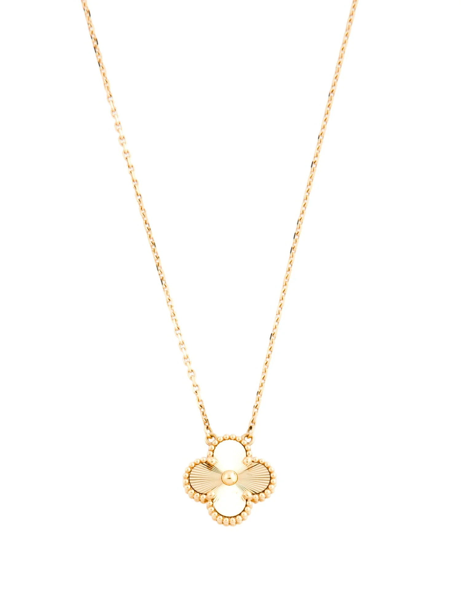 Vintage Alhambra Guilloche Pendant Necklace | The RealReal