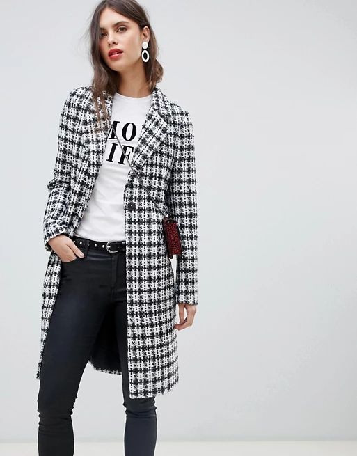 River Island tailored coat in check | ASOS US