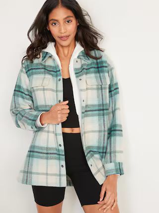 Transitional Plaid Utility Shacket for Women | Old Navy (US)