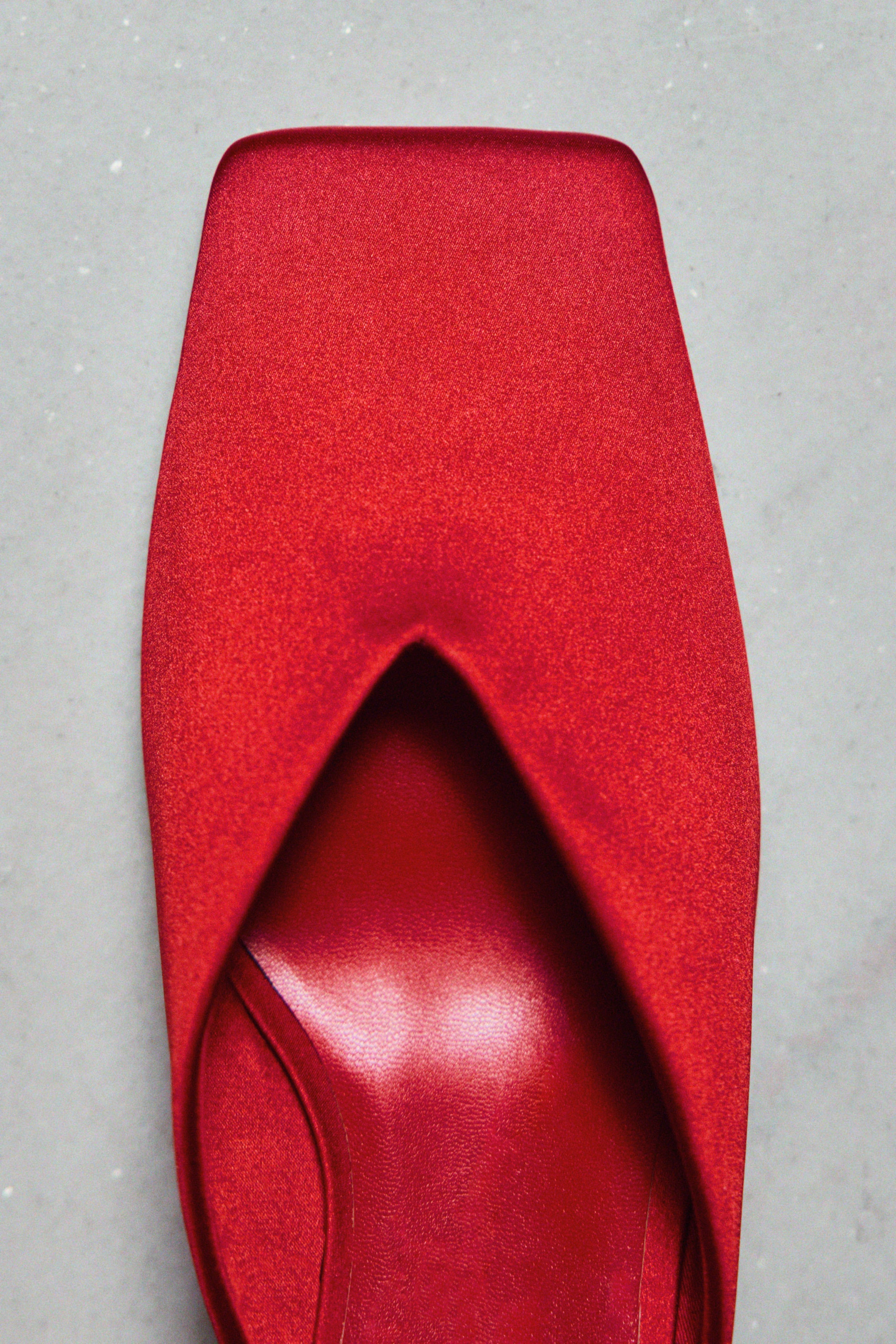 Heeled Satin Mules - Bright red - Ladies | H&M US | H&M (US + CA)