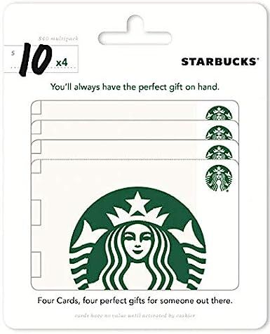 Starbucks $10 Gift Cards (4-Pack) | Amazon (US)