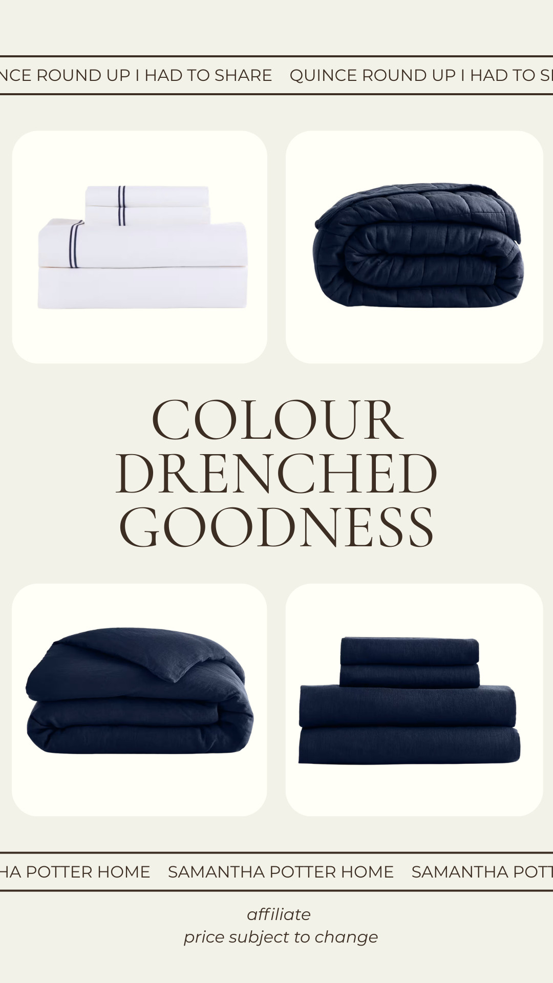 Quince Bedding - Colour drenched goodness - Navy 

 #LTKcanada #LTKhome