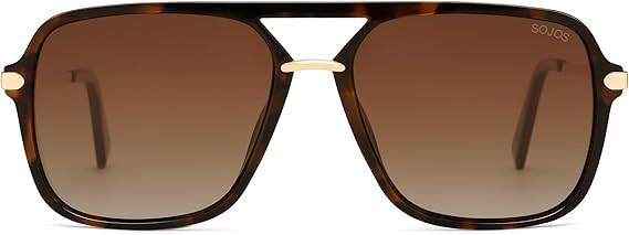 SOJOS Sunglasses for Women & Men, Square, Retro, Polarized Lens, Trendy Aviator, 90s Shades | Amazon (US)