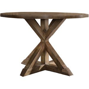 Best Master Furniture Venus 48" Round Wood Dinette Table in Antique Natural Oak | Cymax