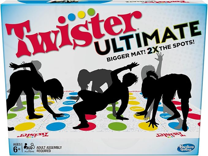 Hasbro Gaming Twister Ultimate: Bigger Mat, More Colored Spots, Family, Kids Party Game Age 6+; C... | Amazon (US)