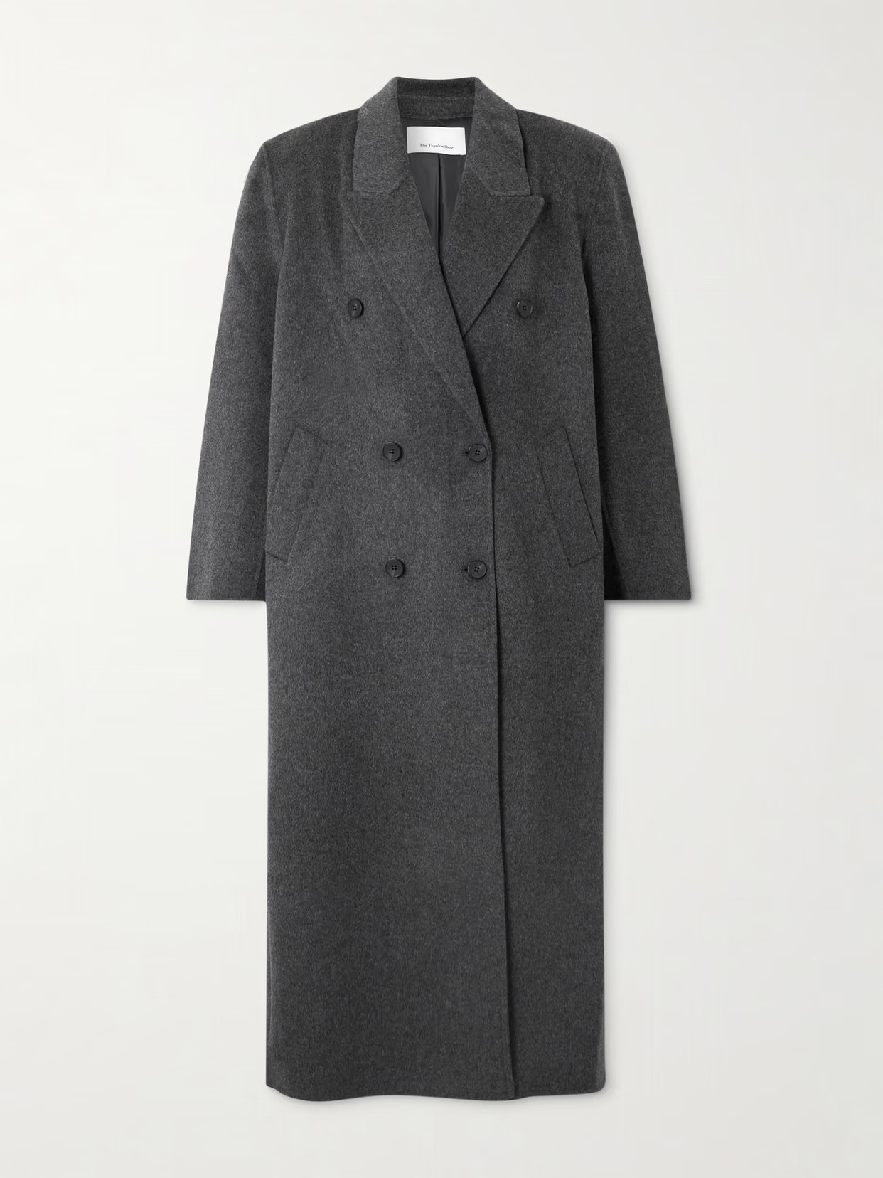 The Frankie Shop - Gaia Double-breasted Wool-blend Coat - Dark gray - L | NET-A-PORTER APAC