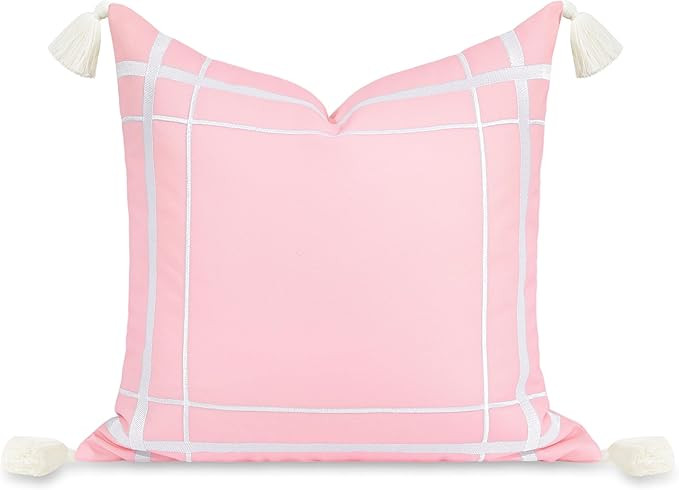 Amazon.com: Hofdeco Premium Coastal Patio Indoor Outdoor Throw Pillow Cover Only, 20"x20" Water R... | Amazon (US)