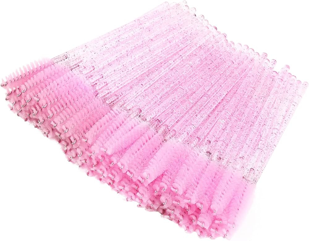 100 Pieces Disposable Lash Wands Eyelash Brushes with Crystal Handle Eyebrow Brushes Spoolies for... | Amazon (US)