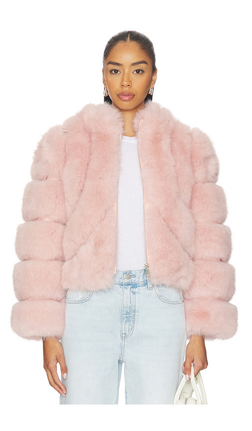 Adrienne Landau Icon Fur Jacket in Pink. Taglia M. Also in L, S. | Revolve Clothing (Global)