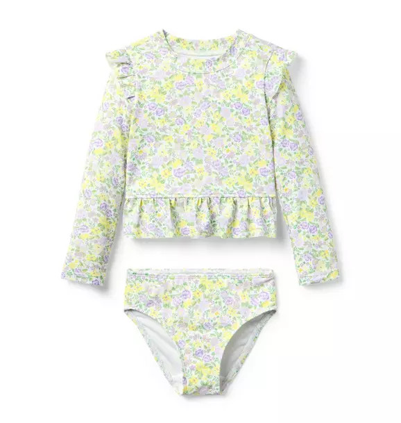 Recycled Floral Ruffle Rash Guard Swimsuit | Janie and Jack