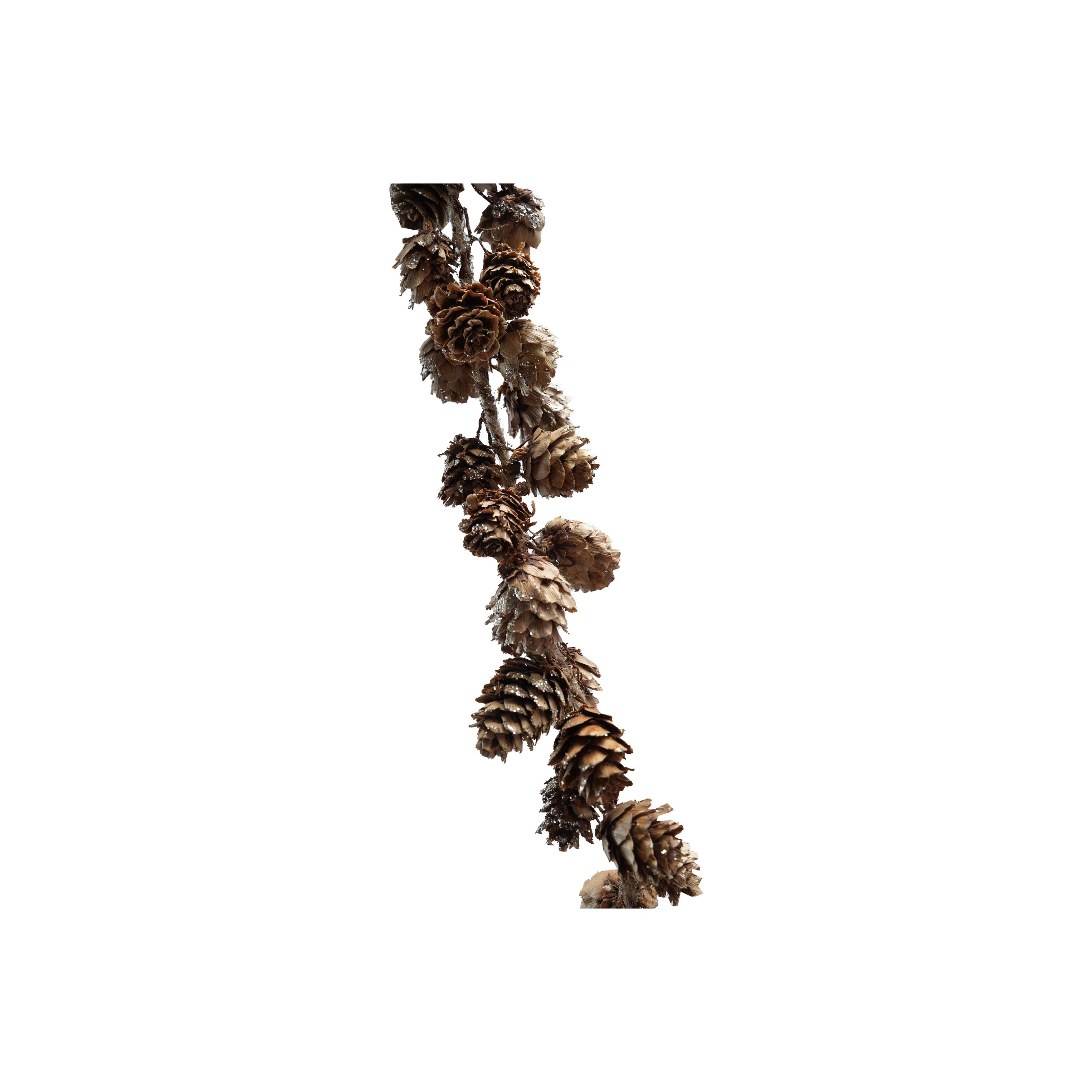 Pinecone Garland With Glitter And Jute Cord | Wayfair North America