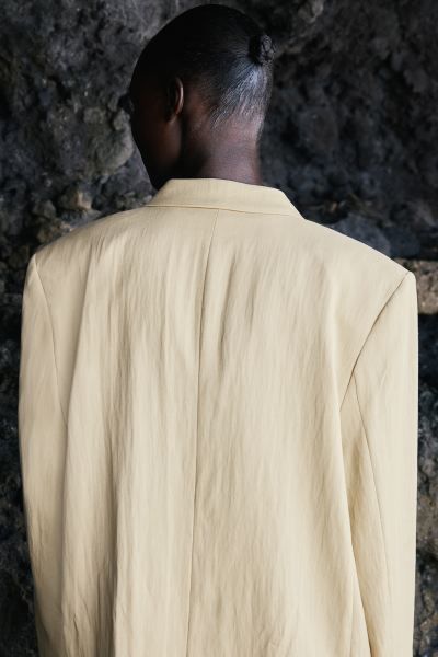 Oversized blazer - Light dusty yellow - Ladies | H&M GB | H&M (UK, MY, IN, SG, PH, TW, HK)