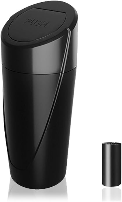Car Trash Can Bin with Lid - Car Garbage Can Cup Holder - Black Mini Leakproof Vehicle Trash Garb... | Amazon (US)
