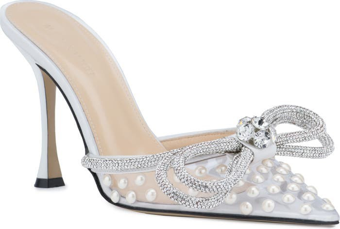 Double Crystal Bow Pointed Toe Mule | Nordstrom