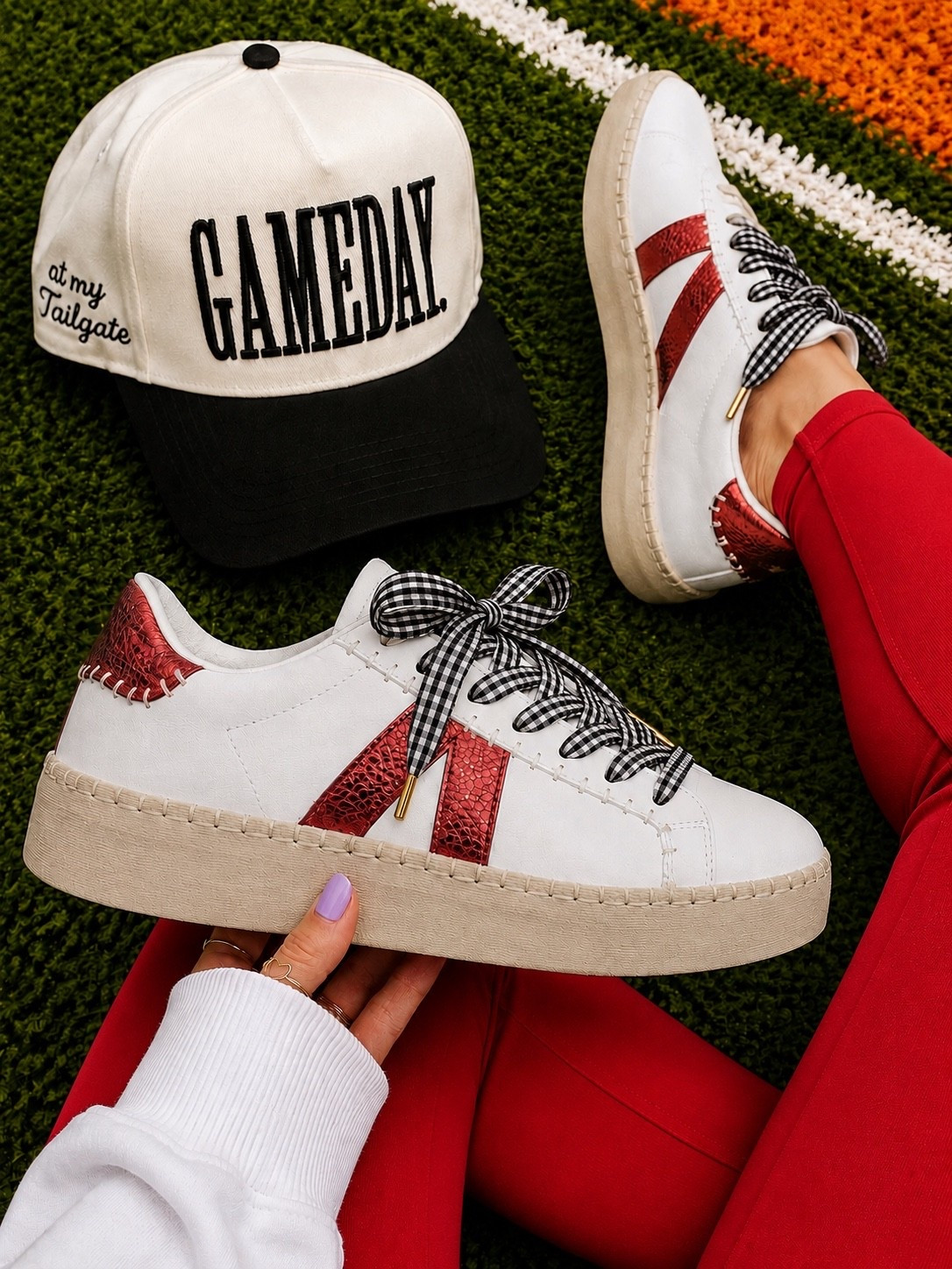 🏈❤️ GAME DAY GIRLIES… THIS ONE IS IT. ❤️🏈

You know that shoe you buy for one season and then somehow wear all year long?

THIS is that shoe. 👏

Right now it’s serving game day vibes with the red accents and sporty look. Pair it with your team tee, black leggings, and a cute hat and you’re ready for football season. 🏈📣

But don’t stop there…

🇺🇸 Fourth of July? Add a little red, white, and blue.
🎄 Christmas? Red is always a holiday favorite.
❤️ Valentine’s Day? Absolutely.
☀️ Summer? The perfect pop of color.
🍂 Fall? Pair it with denim and a sweatshirt.
⚾ Baseball season? Say less.

This is one of those versatile sneakers that works with everything and somehow never goes out of style.

And can we talk about the red ribbon detail? 😍 It’s giving sporty, girly, and game day all at the same time.

Sports moms, this one belongs in your rotation.

Comment GAME DAY and I’ll send you the link! #gameday #sportsmom

#LTKootd #LTKgrwm #LTKmomlife