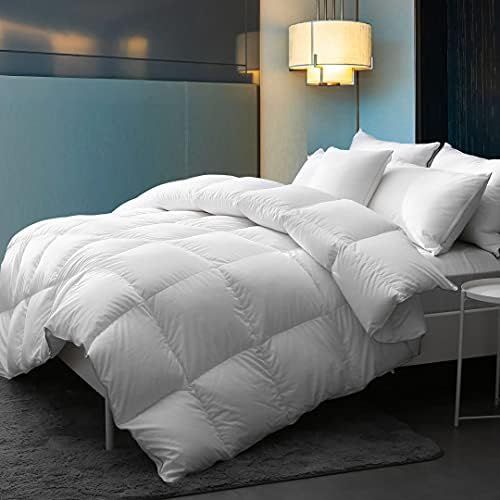 DWR Feathers Down Comforter King, Ultra-Soft Pima Cotton Quilted, Fluffy All Season Warmth, 750 Fill | Amazon (US)