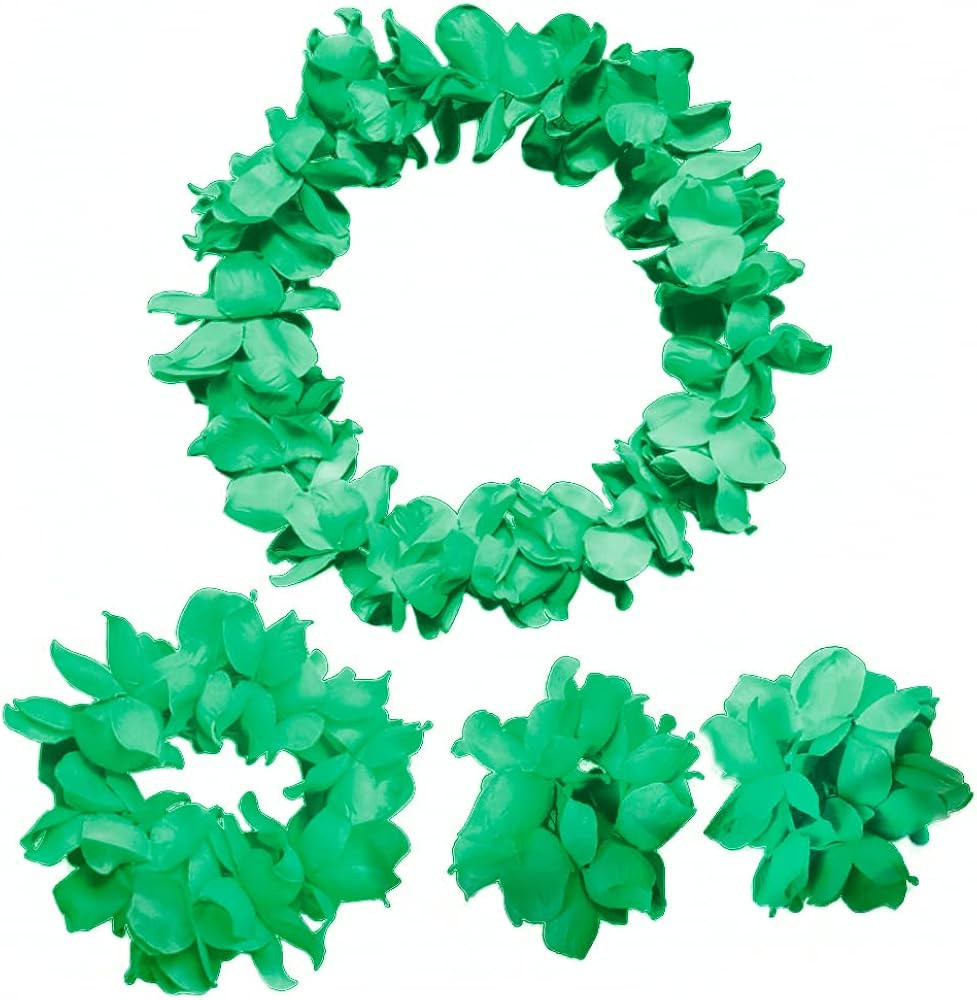 CISMARK Hawaiian Luau flower Leis Jumbo necklace bracelets headband set | Amazon (US)