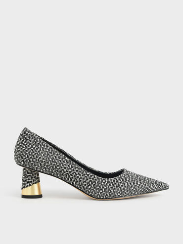 Multicoloured Cammie Metallic Sculptural Heel Tweed Pumps | CHARLES & KEITH | Charles & Keith US