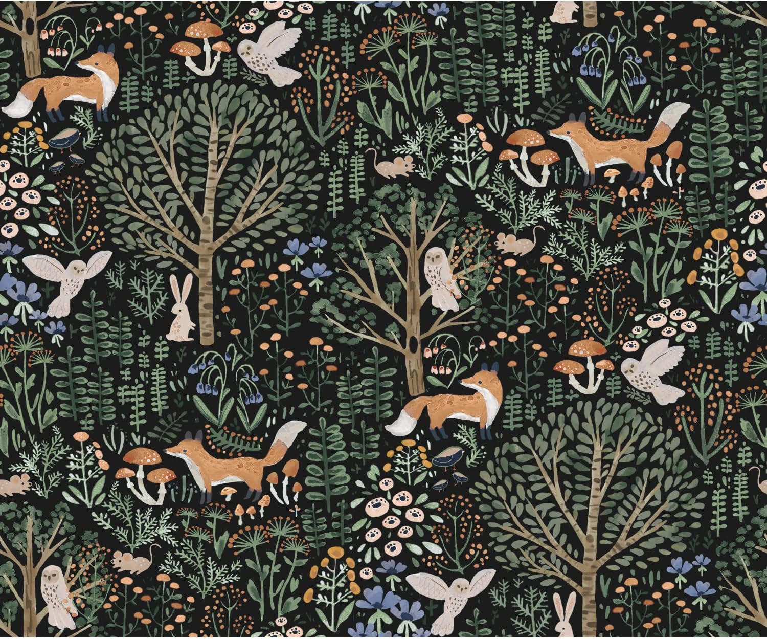 RoomMates RMK12558PLW Clara Jean Folklore Forest Peel and Stick Wallpaper, Black, Multi | Amazon (US)