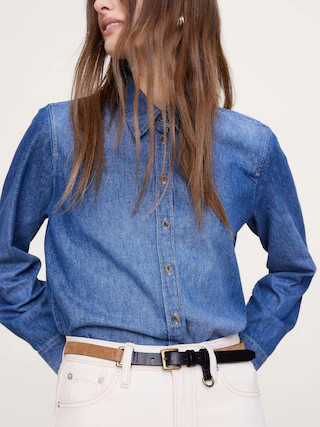 Two-Tone Leather Skinny Utility Belt | Banana Republic (US)