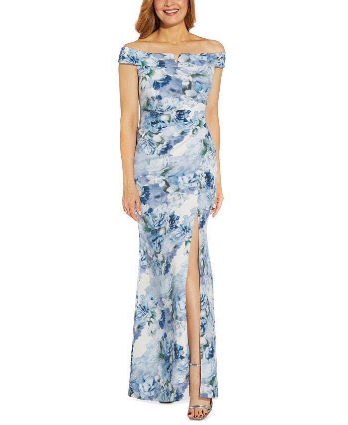 Printed Off-The-Shoulder Gown | Macys (US)