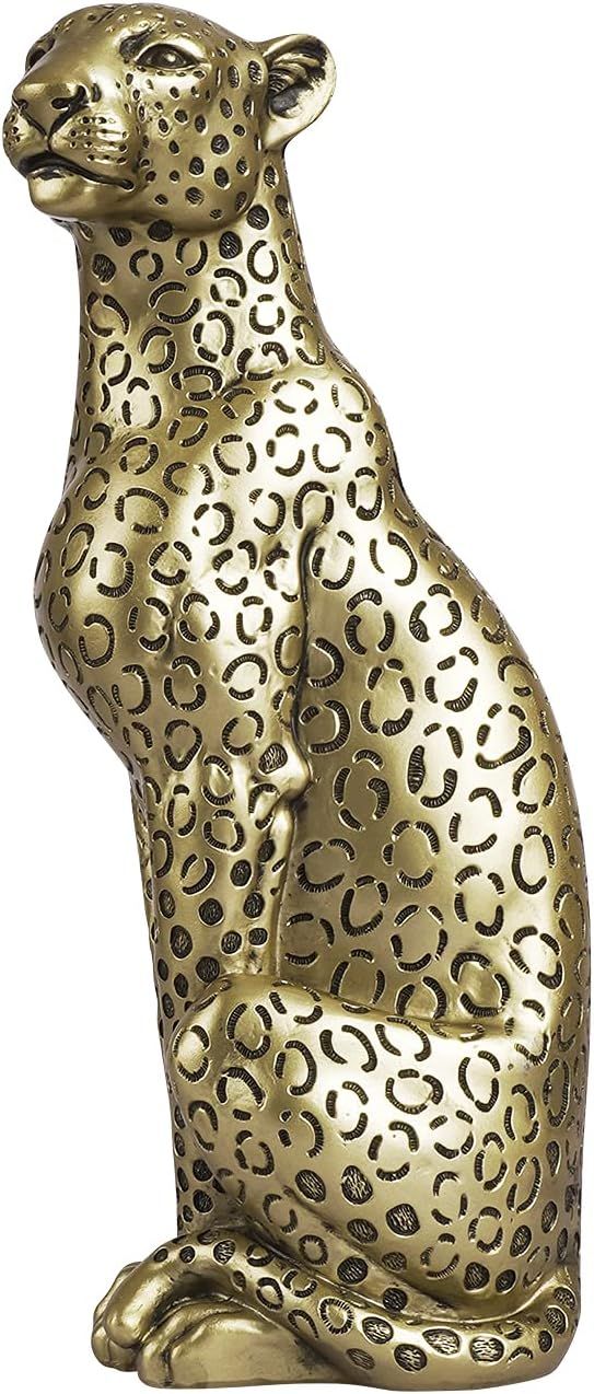 Cheetah Statue Home Decor Leopard Sculpture Resin Sitting Cheetah Figurine Decoration for Home Of... | Amazon (US)