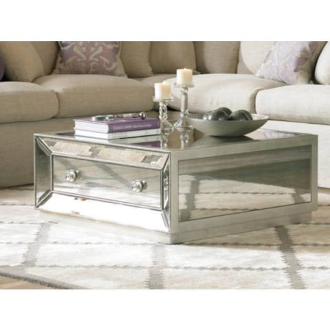 Murano 36" Wide Antique Mirror Cocktail Table - #2T125 | Lamps Plus | Lamps Plus