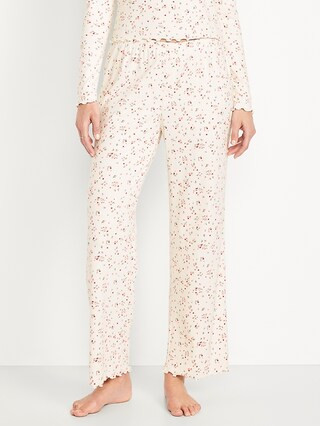 High-Waisted Cozy Rib Pajama Pants | Old Navy (US)