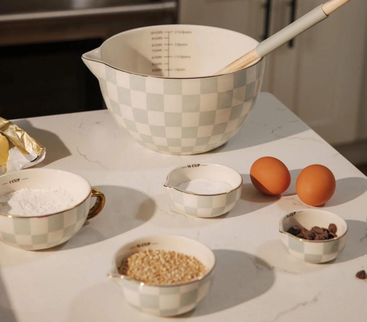 This MacKenzie-Childs look for less mixing bowl set is under $25!!!