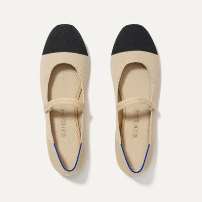 The Square Mary Jane - Cream Captoe | Rothy's