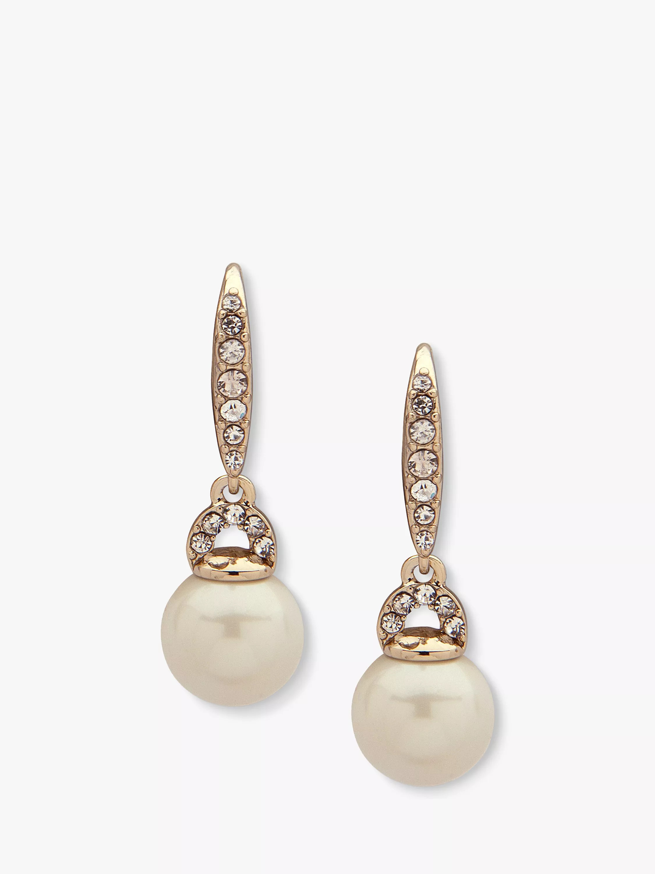 Lauren Ralph Lauren Glass & Pearl Drop Earrings, Gold | John Lewis (UK)