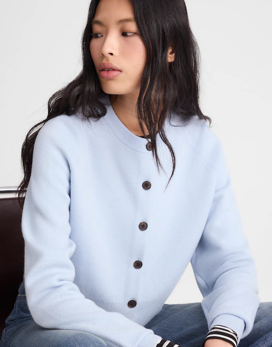 Raglan-Sleeve Cropped Cardigan in Merino Wool | Madewell