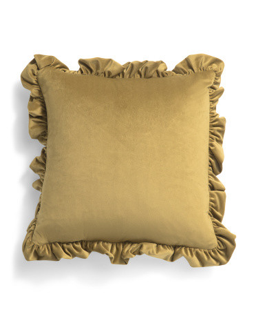 Made In Usa 18x18 Luxury Velvet Ruffled Pillow | TJ Maxx