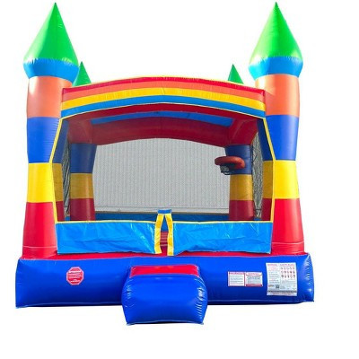 Pogo Bounce House Inflatable Bouncer for Kids, Deluxe Rainbow Outdoor Jumping Castle with Basketball Hoop - Blower Not Included | Target