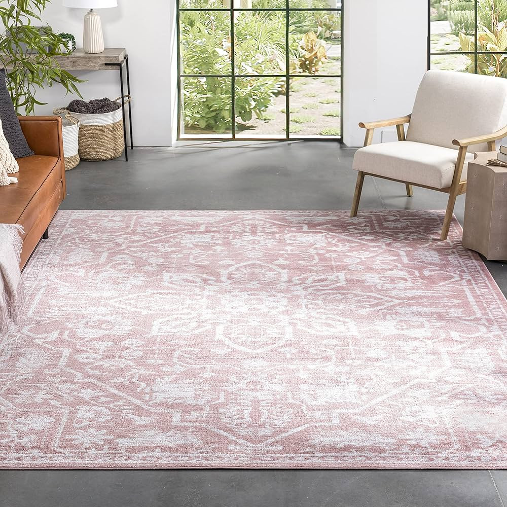 Well Woven Della Blush Vintage Medallion Pattern (5'3" x 7'3") Area Rug | Amazon (US)