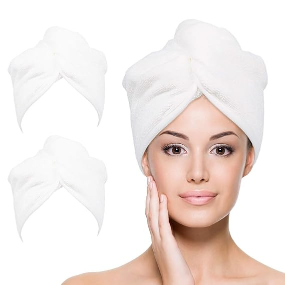 YoulerTex Microfiber Hair Towel Wrap for Women, 2 Pack 10 inch X 26 inch, Super Absorbent Quick D... | Amazon (US)