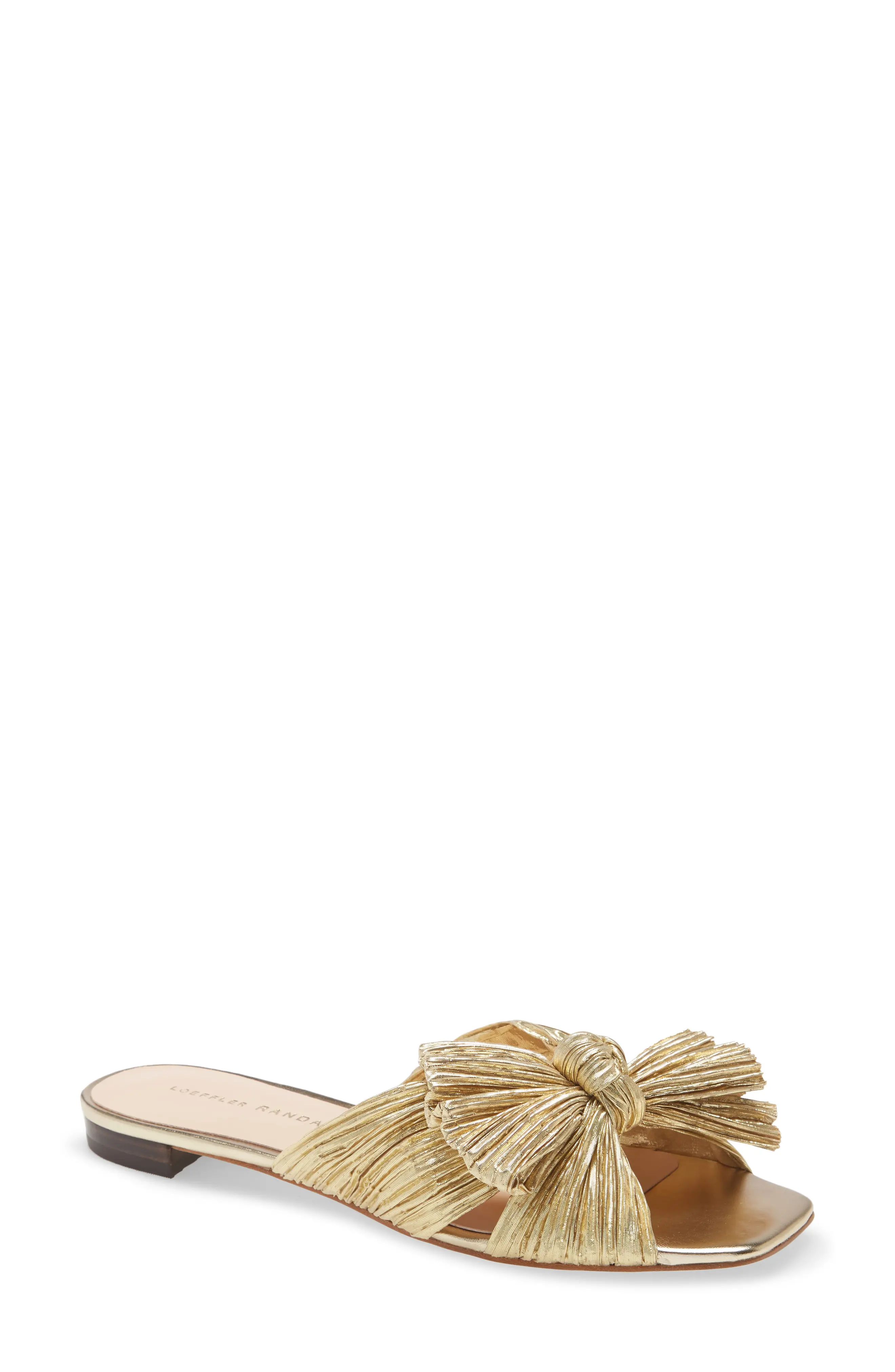 Loeffler Randall Daphne Slide Sandal, Size 8 in Gold at Nordstrom | Nordstrom