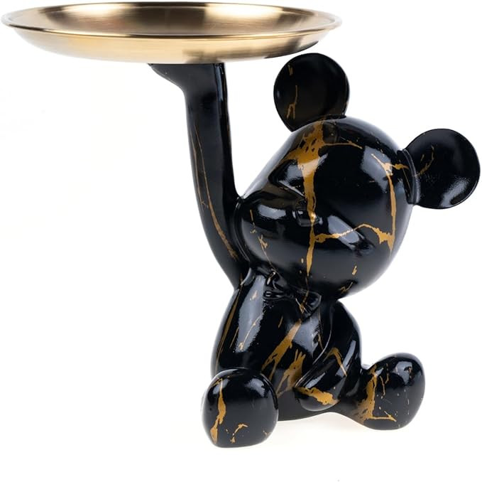 Bear Holding Storage Tray, Decorative Bear Sculpture Home Decor Bookshelf Statue, Storage Tray fo... | Amazon (US)