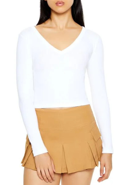 Cropped Long-Sleeve Top | Forever 21