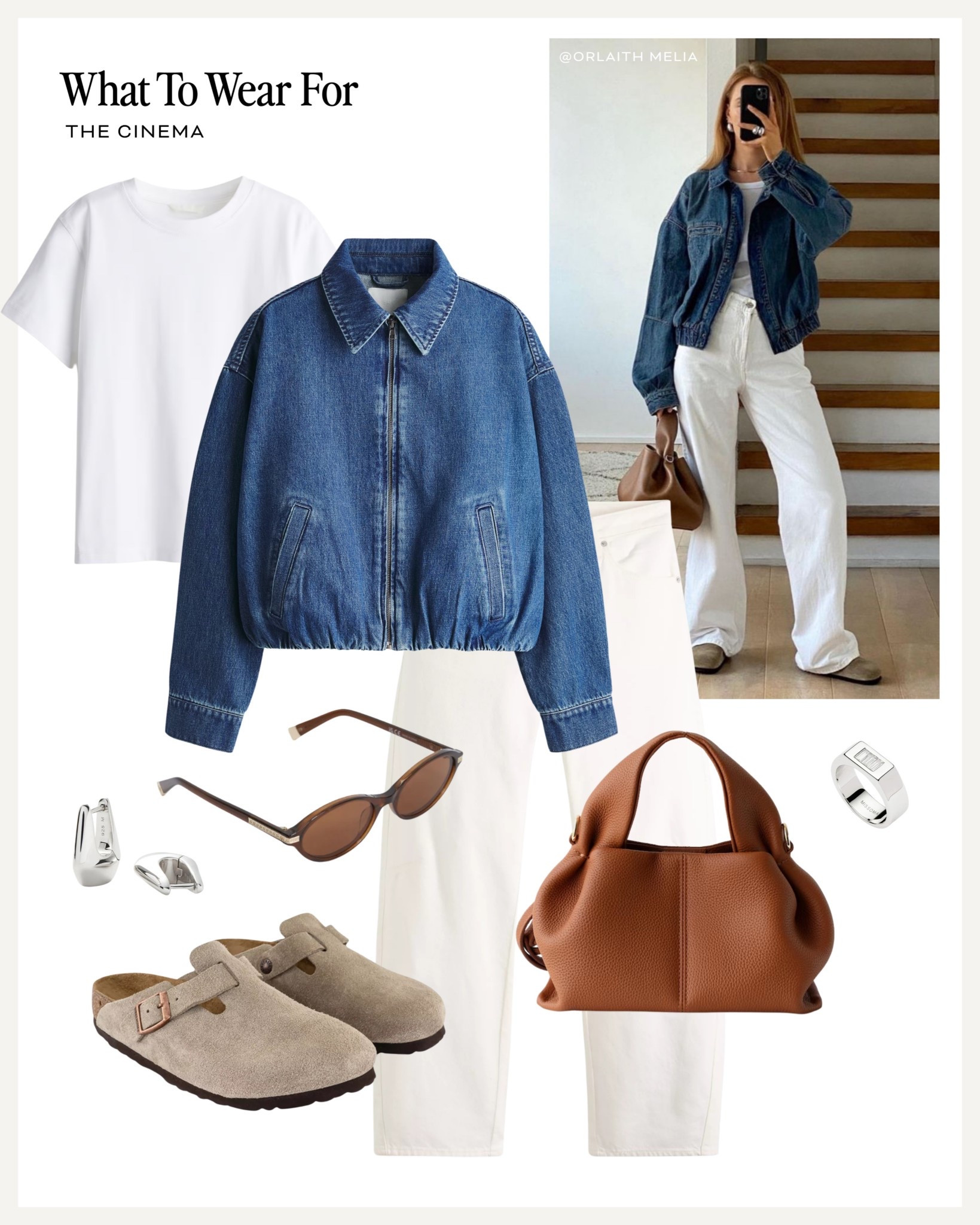White jeans styled for spring 🤍

Birkenstocks, denim bomber jacket, casual outfits 

#LTKuk #LTKspring