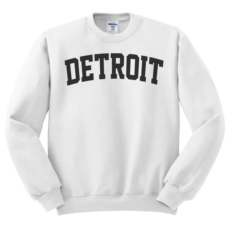 Detroit Sweatshirt, Collegiate Text, Michigan Sweatshirt, Detroit MI Crewneck Sweater, University... | Etsy (US)