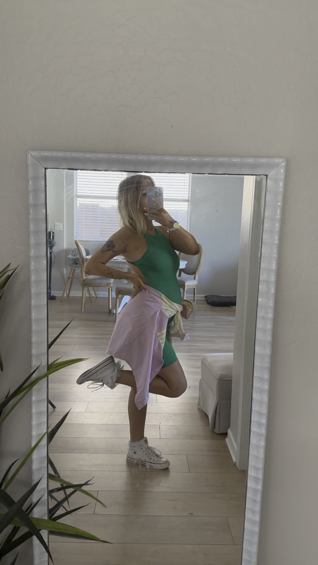 Ruffle socks are my spring obsession💚🌷. Romper is from @nomadandsoulthrift on IG 🤟🏼. 

#LTKbump #LTKfindsunder50 #LTKstyletip