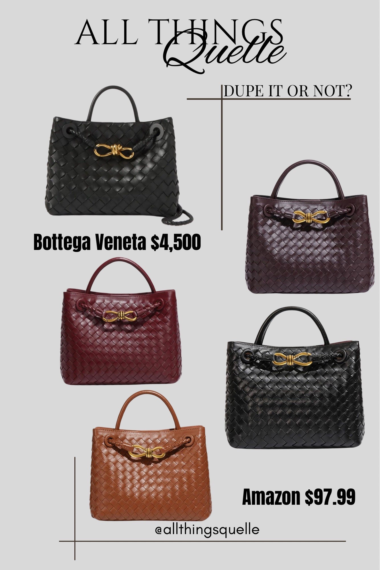 Dupe it or Not? 
Bottega vs Amazon

#LTKStyleTip #LTKItBag