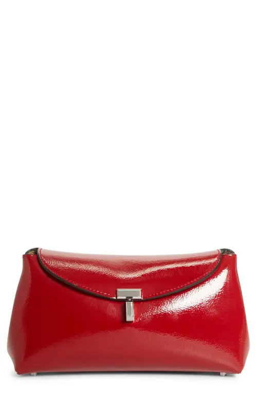TOTEME Mini T-Lock Naplak Leather Clutch in Red at Nordstrom | Nordstrom