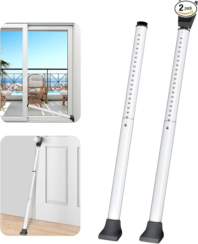 AceMining Upgraded Door Security Bar & Sliding Patio Bar, Heavy Duty Stoppers Adjustable Jammer f... | Amazon (US)