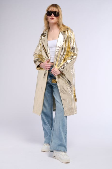 GOLD MEMBER LIGHTWEIGHT METALLIC CROC TRENCH | AKIRA